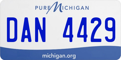MI license plate DAN4429