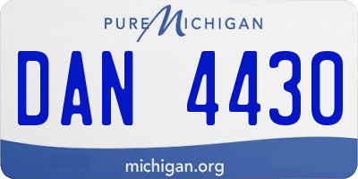 MI license plate DAN4430