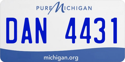 MI license plate DAN4431