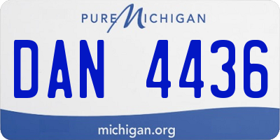 MI license plate DAN4436