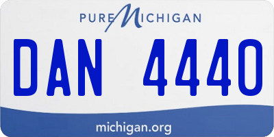 MI license plate DAN4440