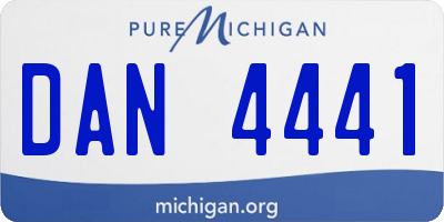 MI license plate DAN4441