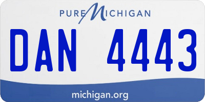 MI license plate DAN4443