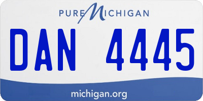 MI license plate DAN4445