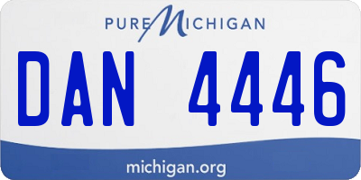 MI license plate DAN4446