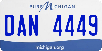 MI license plate DAN4449