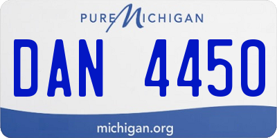 MI license plate DAN4450