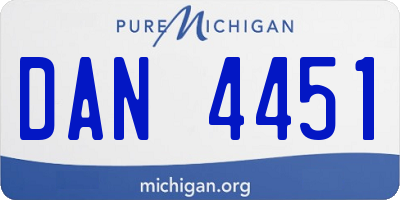 MI license plate DAN4451