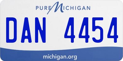 MI license plate DAN4454