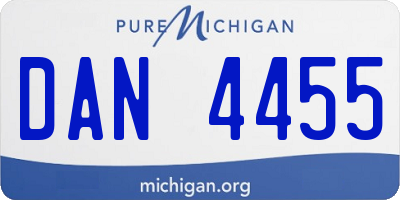 MI license plate DAN4455