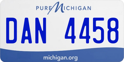 MI license plate DAN4458