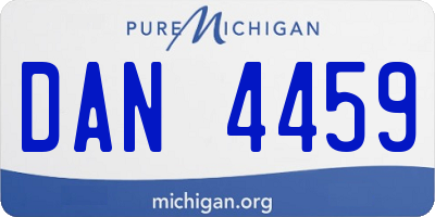 MI license plate DAN4459