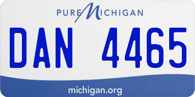 MI license plate DAN4465