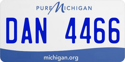 MI license plate DAN4466