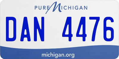 MI license plate DAN4476