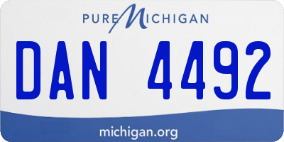 MI license plate DAN4492