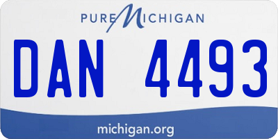 MI license plate DAN4493