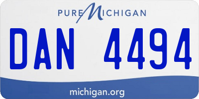 MI license plate DAN4494