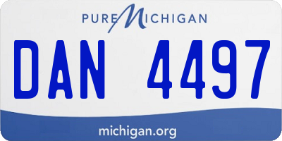 MI license plate DAN4497