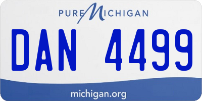 MI license plate DAN4499