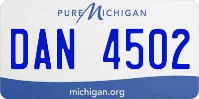 MI license plate DAN4502
