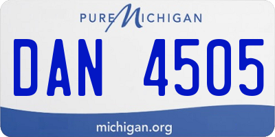 MI license plate DAN4505