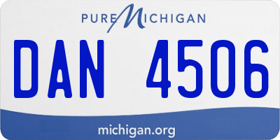 MI license plate DAN4506