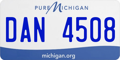 MI license plate DAN4508