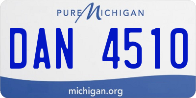 MI license plate DAN4510