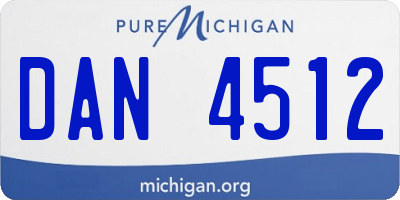 MI license plate DAN4512