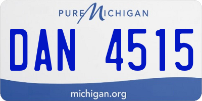 MI license plate DAN4515