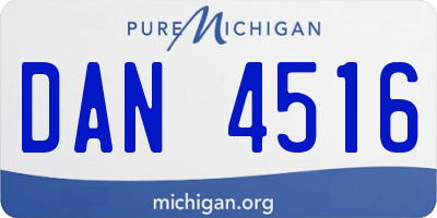 MI license plate DAN4516