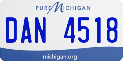 MI license plate DAN4518