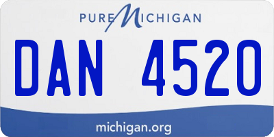 MI license plate DAN4520