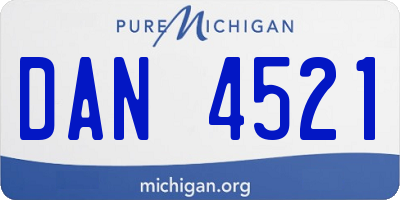 MI license plate DAN4521