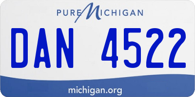 MI license plate DAN4522