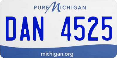 MI license plate DAN4525