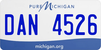 MI license plate DAN4526