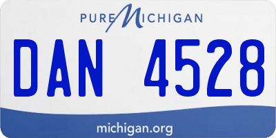 MI license plate DAN4528