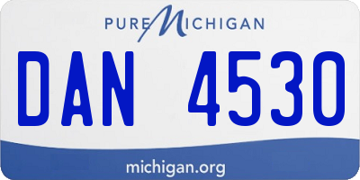 MI license plate DAN4530