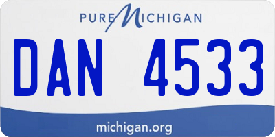 MI license plate DAN4533
