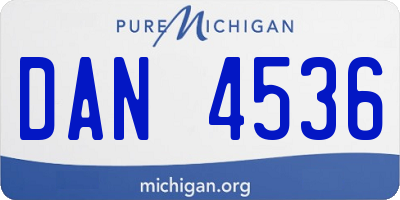 MI license plate DAN4536
