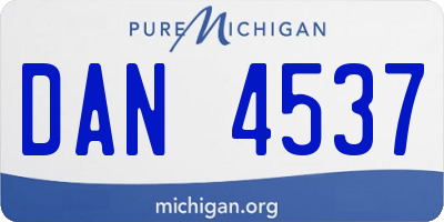 MI license plate DAN4537