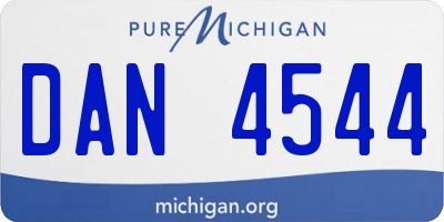 MI license plate DAN4544