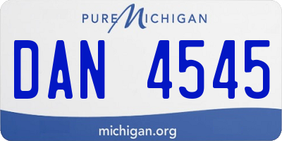 MI license plate DAN4545