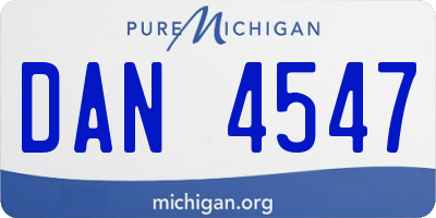 MI license plate DAN4547