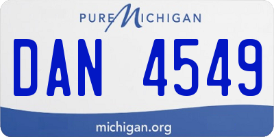 MI license plate DAN4549