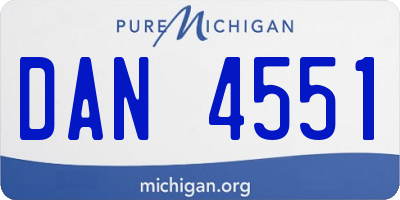 MI license plate DAN4551