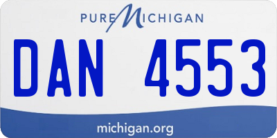 MI license plate DAN4553