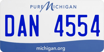 MI license plate DAN4554